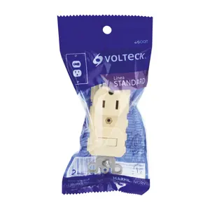 Volteck Interruptor de palanca con contacto, Standard, marfil