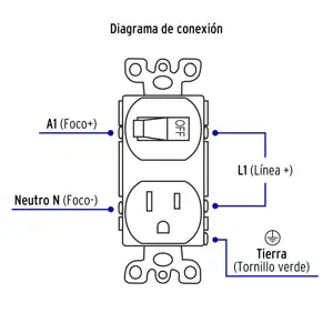 Volteck Interruptor de palanca con contacto, Standard, marfil