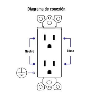 Contacto dúplex, 2 polos + tierra, línea Classic, Volteck