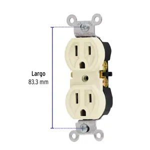 Contacto dúplex, 2 polos 3 hilos, Standard, marfil, Volteck