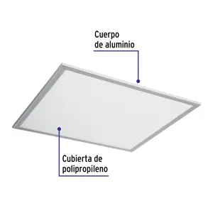 Volteck Panel delgado colgante de LED 45 W 60 x 60 cm luz de día