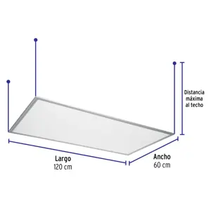 Volteck Panel delgado colgante de LED 65 W 60 x 120 cm luz de día