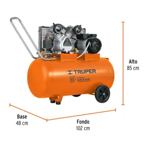 Compresor de aire,con banda,horizontal 120L 4HP, 220V Truper