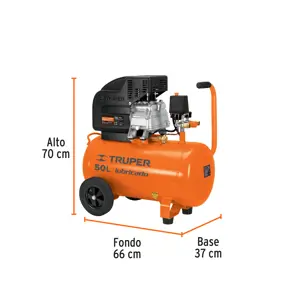 Compresor de aire, lubricado,horizontal 50L 3½HP 127V Truper