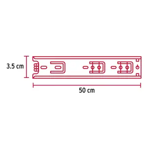 Hermex Bolsa con 2 correderas extensión 50 cm p/cajón, ancho 3.5 cm