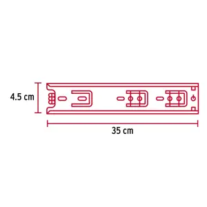 Hermex Bolsa con 2 correderas extensión 35 cm p/cajón, ancho 4.5 cm