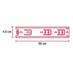 Hermex Bolsa con 2 correderas extensión 50 cm p/cajón, ancho 4.5 cm