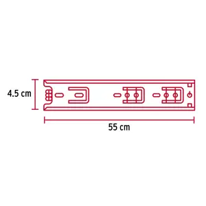 Hermex Bolsa con 2 correderas extensión 55 cm p/cajón, ancho 4.5 cm