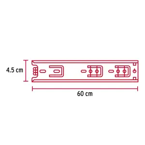 Hermex Bolsa con 2 correderas extensión 60 cm p/cajón, ancho 4.5 cm