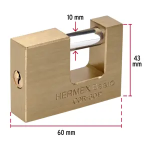 Candado antipalanca 60 mm cuerpo de latón, Hermex Basic