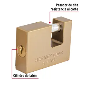 Candado antipalanca 70 mm cuerpo de hierro, Hermex Basic