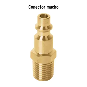 Truper Conector rápido de latón, tipo M, cuerda 1/4