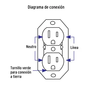 Volteck Contacto de sobreponer dúplex, 2 polos+ tierra, baquelita