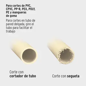 Cortador de tubo de plástico, capacidad corte 1-5/8