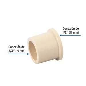 Reducción bushing de CPVC, 3/4