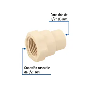 Conector hembra de CPVC 1/2