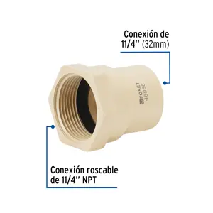 Conector hembra CPVC 1-1/4