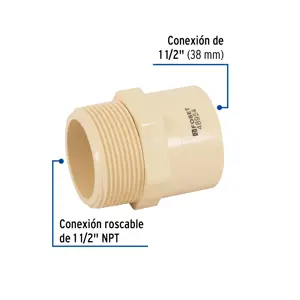 Conector macho CPVC 1-1/2