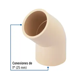 Codo 45° de CPVC de 1