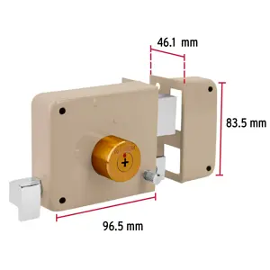 Hermex Cerradura sobreponer derecha clásica, llave tetra, caja