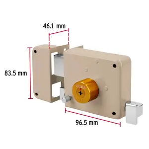 Hermex Cerradura sobreponer izquierda clásica, llave tetra, caja