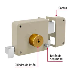 Hermex Cerradura sobreponer der instala-fácil, llave tetra, caja