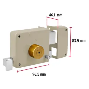 Hermex Cerradura sobreponer der instala-fácil, llave tetra, caja