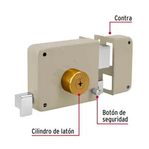 Hermex Cerradura sobreponer der instala-fácil, llave tetra, blíster