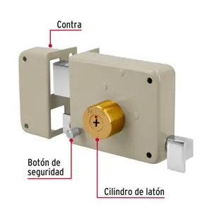 Hermex Cerradura sobreponer izq instala-fácil, llave tetra, caja