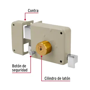 Hermex Cerradura sobreponer izq instala-fácil, llave tetra, blíster