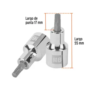 Dado punta corta bristol M6, cuadro 1/2