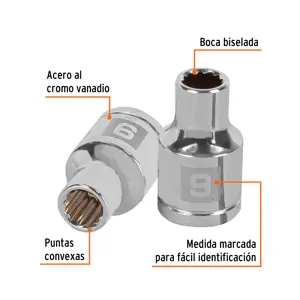 Dado de 9 mm, 12 puntas, cuadro 1/2