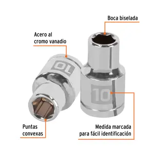 Dado de 10 mm, 6 puntas, cuadro 1/2