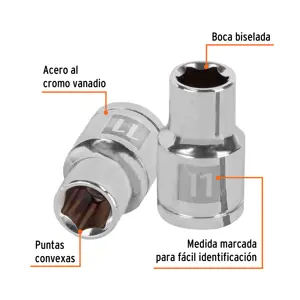 Dado de 11 mm, 6 puntas, cuadro 1/2