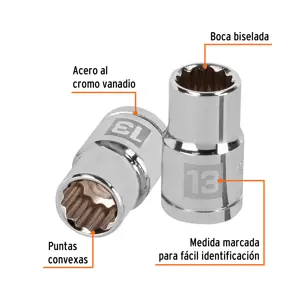 Dado de 13 mm, 12 puntas, cuadro 1/2