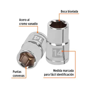 Dado de 14 mm, 6 puntas, cuadro 1/2