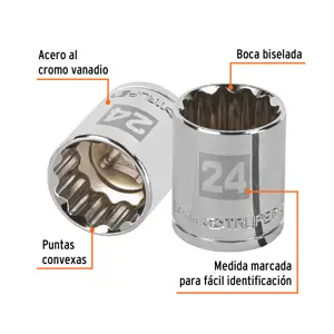 Dado de 24 mm, 12 puntas, cuadro 1/2