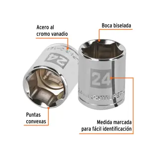 Dado de 24 mm, 6 puntas, cuadro 1/2