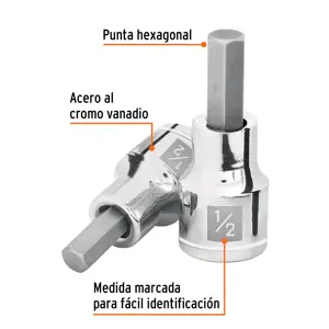 Dado punta hexagonal de 1/2