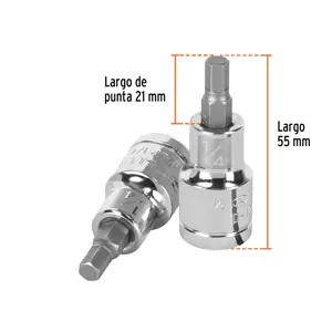 Dado punta hexagonal de 1/4