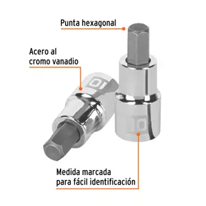 Dado punta hexagonal de 10 mm, cuadro 1/2