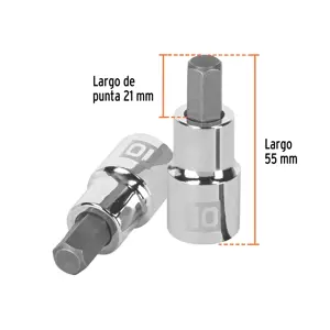 Dado punta hexagonal de 10 mm, cuadro 1/2