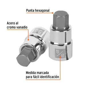 Dado punta hexagonal de 5/8