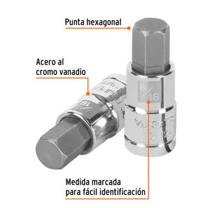 Dado punta hexagonal de 9/16