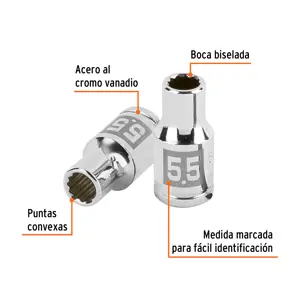 Dado de 5.5 mm, 12 puntas, cuadro 1/4