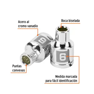 Dado de 6 mm, 12 puntas, cuadro 3/8