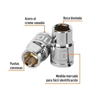 Dado de 10 mm, 6 puntas, cuadro 3/8