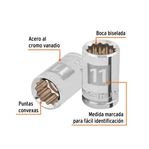 Dado de 11 mm, 12 puntas, cuadro 3/8