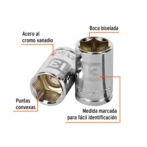 Dado de 13 mm, 6 puntas, cuadro 3/8