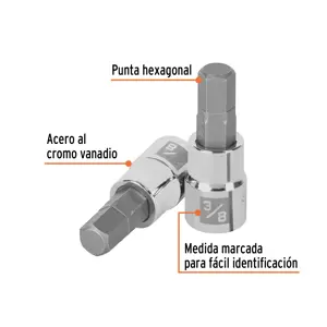 Dado punta hexagonal de 3/8